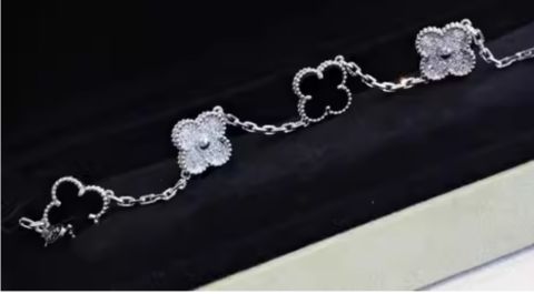 VCA Onyx & Silver Diamond Panda Bracelet