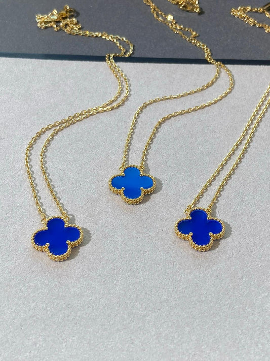 judyjewelry VCA Premium Blue Clover Necklace