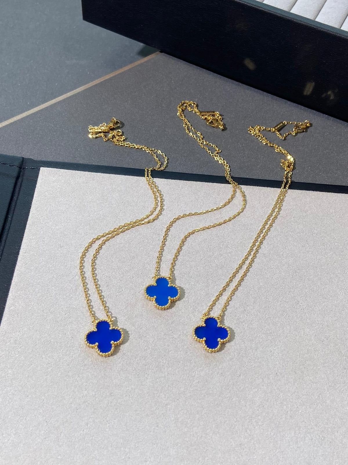 judyjewelry VCA Premium Blue Clover Necklace